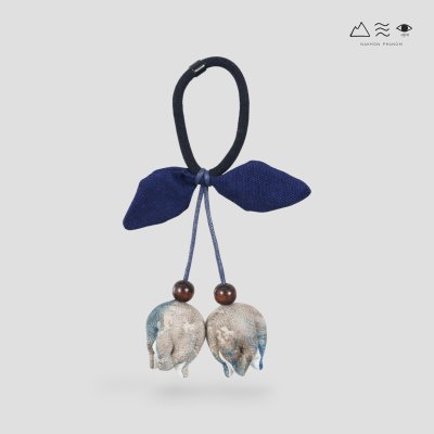 ยางรัดผมดอกฝ้าย ผ้าทอมือมัดย้อม