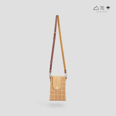 กระเป๋าสะพายผ้าทอมือสายหนัง ทรงยาว