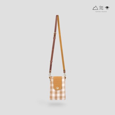 กระเป๋าสะพายผ้าทอมือสายหนัง ทรงยาว