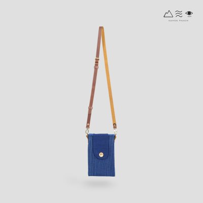 กระเป๋าสะพายผ้าทอมือสายหนัง ทรงยาว