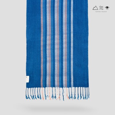 ผ้าพันคอฝ้ายทอมือย้อมคราม 012 ลายทาง-02