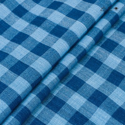 ผ้าพันคอฝ้ายทอมือ 2 ตะกอ คราม 001 ตาราง-01