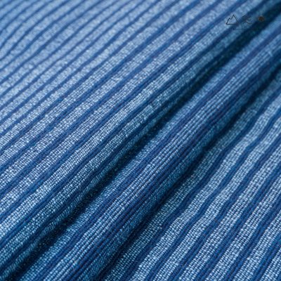 กางเกงเชือกรูดเอวขายาว ผ้าคราม ลายลูกฟูก