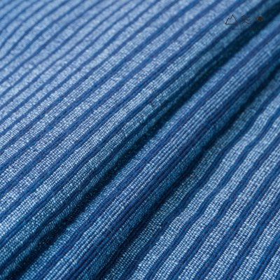 กางเกงผูกเอวขายาว ผ้าคราม ลายลูกฟูก