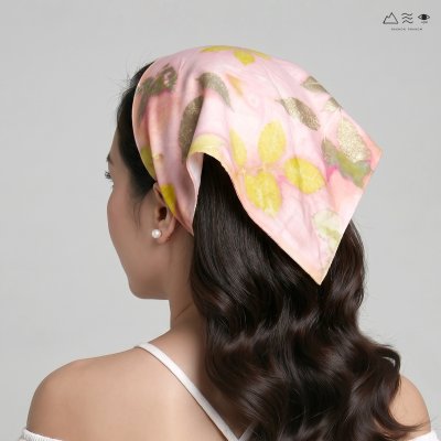 ECO ผ้าคลุมผม สามเหลี่ยม สีรังครั่ง