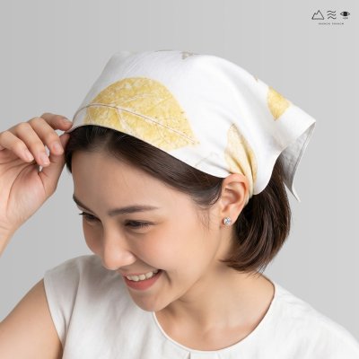ECO ผ้าคลุมผมสามเหลี่ยม สีใยฝ้าย