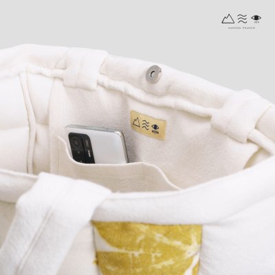 ECO กระเป๋า TOTE บุนุ่ม ใหญ่ สีใยฝ้าย