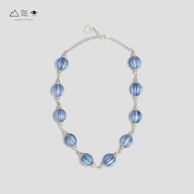 สร้อยคอระย้า ลูกปัดฝ้ายย้อมสีธรรมชาติ - สั้น สร้อยคอระย้า ลูกปัดฝ้ายย้อมสีธรรมชาติ - สั้น