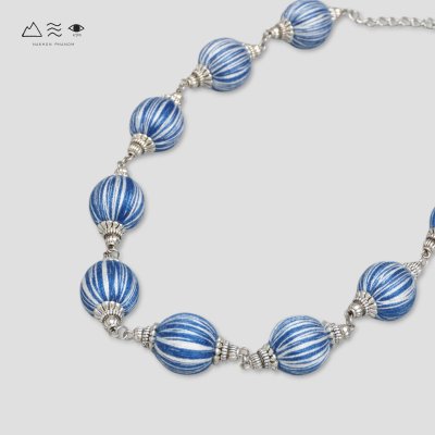 สร้อยคอระย้า ลูกปัดฝ้ายย้อมสีธรรมชาติ - สั้น สร้อยคอระย้า ลูกปัดฝ้ายย้อมสีธรรมชาติ - สั้น