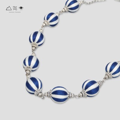 สร้อยคอระย้า ลูกปัดฝ้ายย้อมสีธรรมชาติ - สั้น สร้อยคอระย้า ลูกปัดฝ้ายย้อมสีธรรมชาติ - สั้น