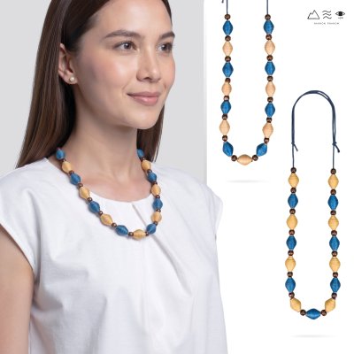 สร้อยคอ กระสวยฝ้ายย้อมสีธรรมชาติ A