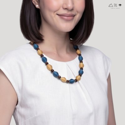 สร้อยคอ กระสวยฝ้ายย้อมสีธรรมชาติ A