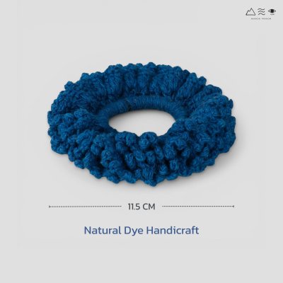 ยางรัดผมถักฝ้าย ย้อมคราม-ธรรมชาติ