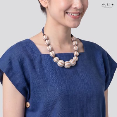 สร้อยคอ ลูกปัดฝ้ายย้อมสีธรรมชาติ A
