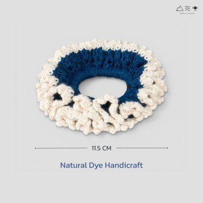 ยางรัดผมถักฝ้าย ย้อมคราม-ธรรมชาติ