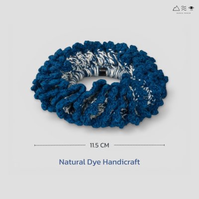ยางรัดผมถักฝ้าย ย้อมคราม-ธรรมชาติ