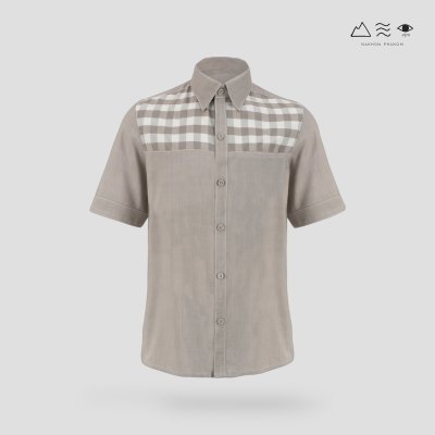 EPO เสื้อเชิ้ตแขนสั้น คอปก ช เทา