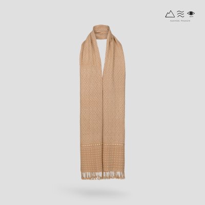 ผ้าพันคอขิดไทกะเลิง ลายตุ้มจุ้ม - เปลือกไม้