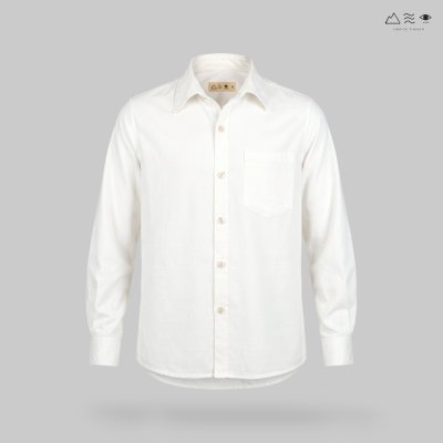 เสื้อเชิ้ต ช แขนยาว ผ้าทอมือ ขาว