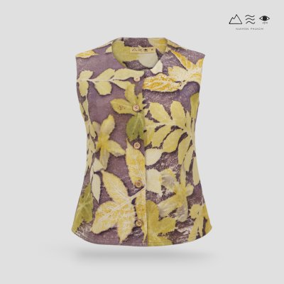 ECO เสื้อแขนกุด ญ กระดุมหน้า สี Logwood