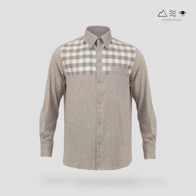 EPO เสื้อเชิ้ตแขนยาว คอปก ช เทา