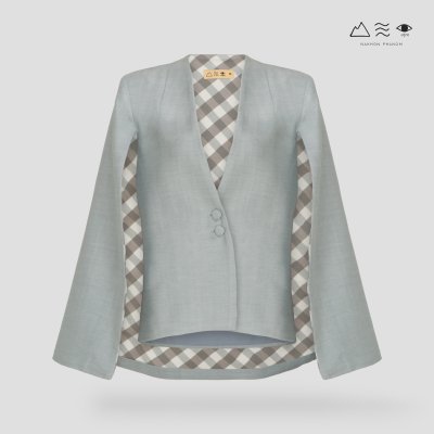 EPO เสื้อเบลเซอร์เคป ญ เทา