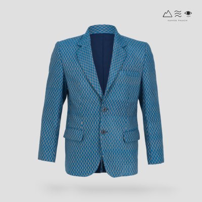 สูท ช ผ้าทอมือลายราชวัตร คราม