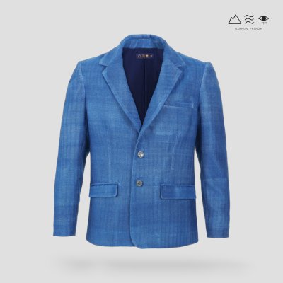 สูท ช ผ้าทอมือลายฟันปลา คราม 165 CM