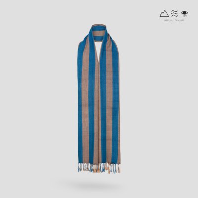 ผ้าพันคอฝ้ายทอมือย้อมคราม 017 ลายทาง-06