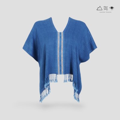 KHID เสื้อกะเหรี่ยงผ้าคราม ลายยกขิด