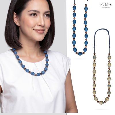 สร้อยคอ กระสวยฝ้ายย้อมสีธรรมชาติ B