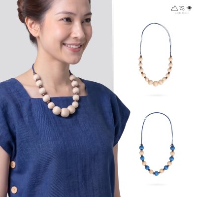 สร้อยคอ ลูกปัดฝ้ายย้อมสีธรรมชาติ B