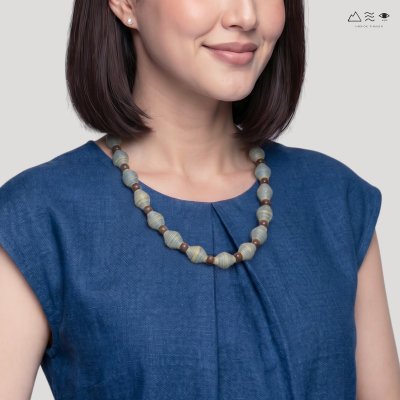 สร้อยคอ กระสวยฝ้ายย้อมสีธรรมชาติ B