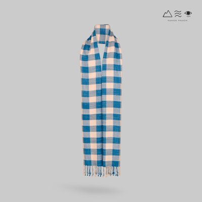 ผ้าพันคอฝ้ายทอมือย้อมสีธรรมชาติ 015 ลายตาราง-06