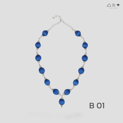 สร้อยคอระย้า ลูกปัดฝ้ายย้อมสีธรรมชาติ B