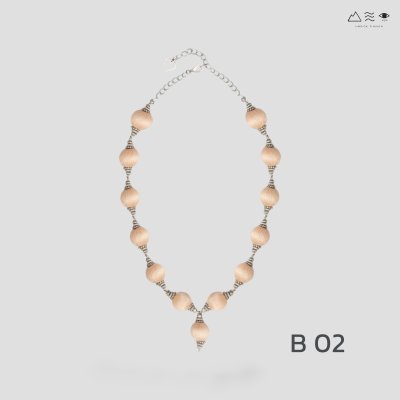 สร้อยคอระย้า ลูกปัดฝ้ายย้อมสีธรรมชาติ B