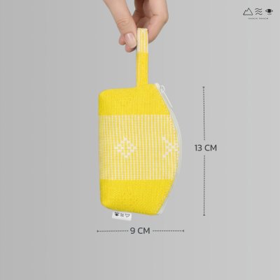 กระเป๋าเหรียญ ผ้ายกลายตีนซิ่น - เหลือง