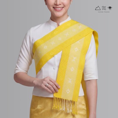 ผ้าสไบทอมือ ลายยกดอก - 008