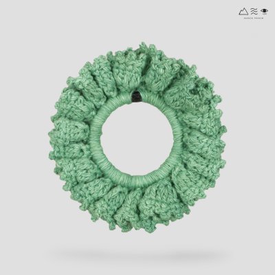 ยางรัดผมถักฝ้าย ย้อมคราม-เปลือกมะม่วง