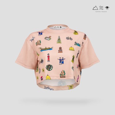 เสื้อครอป Oversized นครพนม Soft Power - ญ สีพีช