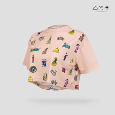 เสื้อครอป Oversized นครพนม Soft Power - ญ สีพีช