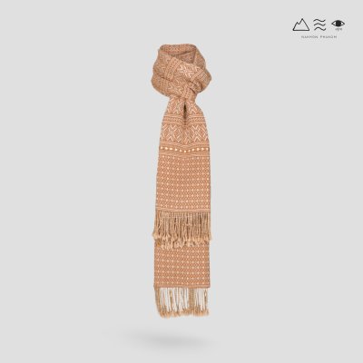 ผ้าพันคอขิดไทกะเลิง ลายดอกลั่นทม - เปลือกไม้