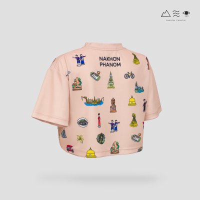 เสื้อครอป Oversized นครพนม Soft Power - ญ สีพีช