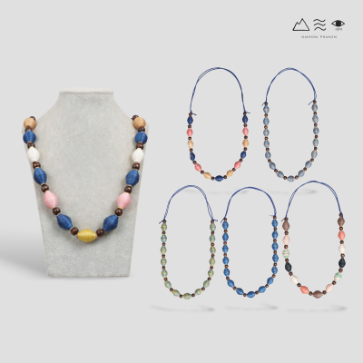 สร้อยคอ กระสวยฝ้ายย้อมสีธรรมชาติ B สร้อยคอ กระสวยฝ้ายย้อมสีธรรมชาติ B