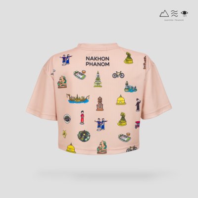 เสื้อครอป Oversized นครพนม Soft Power - ญ สีพีช