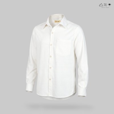 เสื้อเชิ้ต ช แขนยาว ผ้าทอมือ ขาว