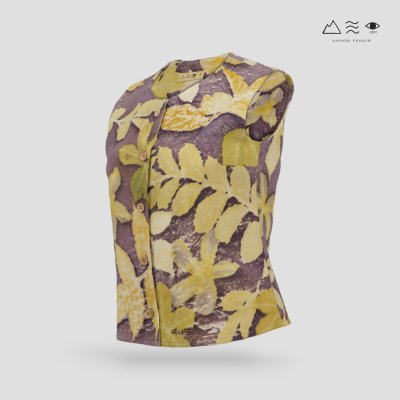 ECO เสื้อแขนกุด ญ กระดุมหน้า สี Logwood