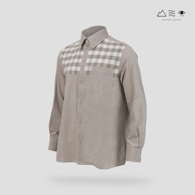 EPO เสื้อเชิ้ตแขนยาว คอปก ช เทา