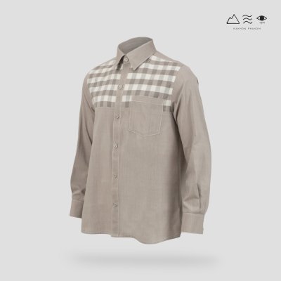 EPO เสื้อเชิ้ตแขนยาว คอปก ช เทา