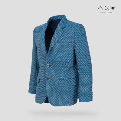 สูท ช ผ้าทอมือลายราชวัตร คราม